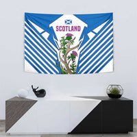 Scotland Thistle and Saltire Tapestry with Blue and White National Design - Wonder Print Shop