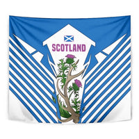 Scotland Thistle and Saltire Tapestry with Blue and White National Design - Wonder Print Shop