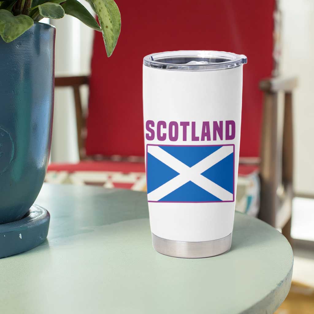 Scotland Thistle and Saltire Tumbler Cup with Blue and White National Design - Wonder Print Shop