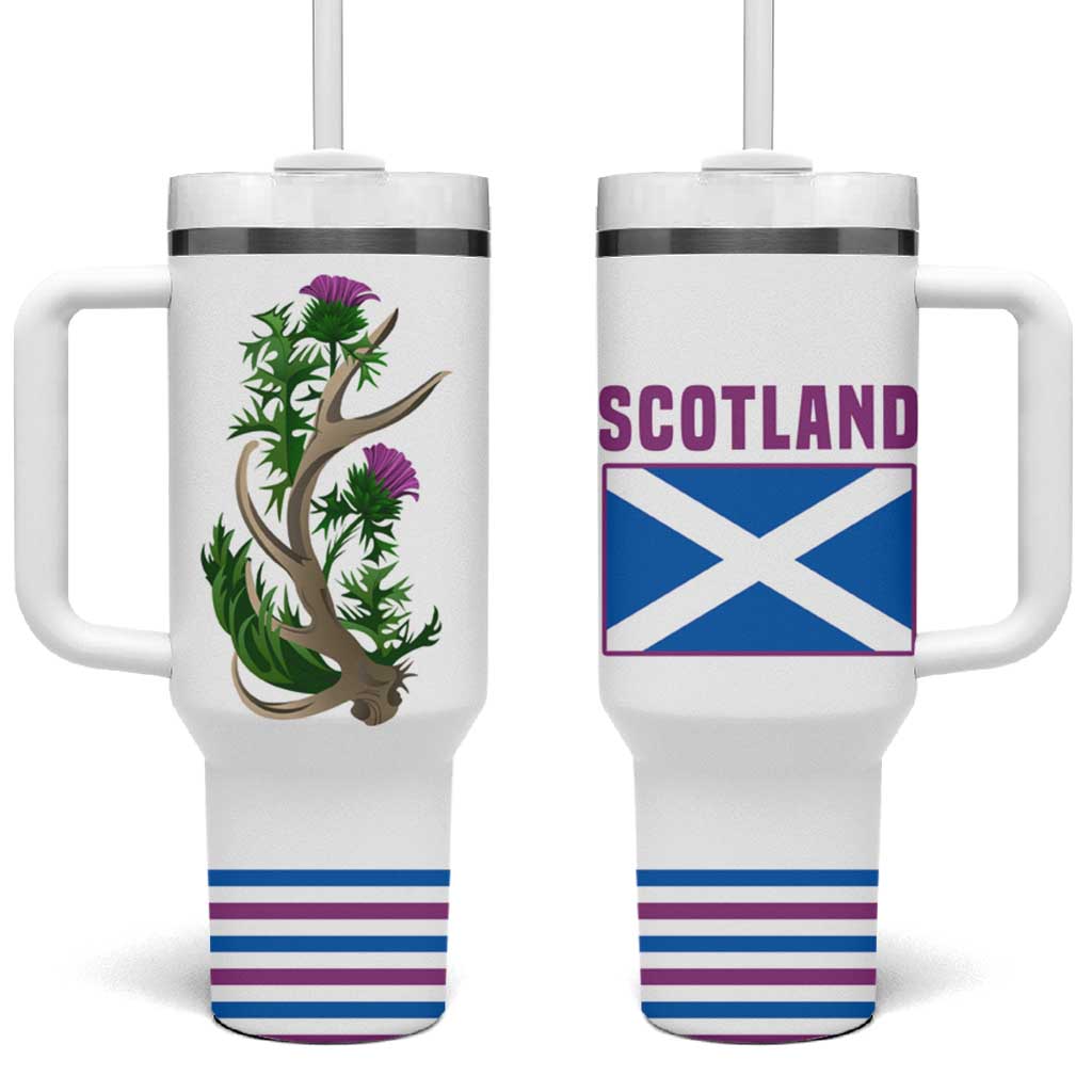 Scotland Thistle and Saltire Tumbler With Handle with Blue and White National Design - Wonder Print Shop