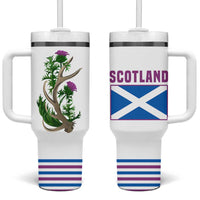 Scotland Thistle and Saltire Tumbler With Handle with Blue and White National Design - Wonder Print Shop