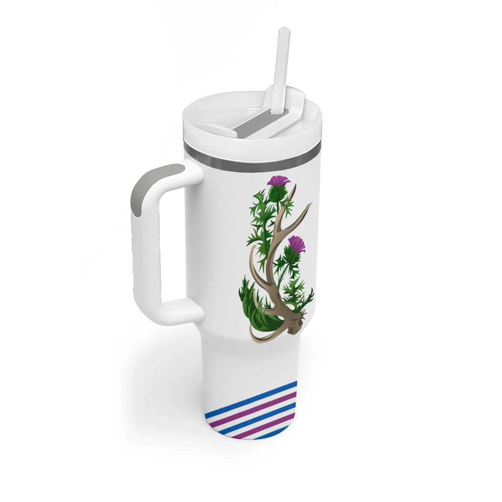 Scotland Thistle and Saltire Tumbler With Handle with Blue and White National Design - Wonder Print Shop