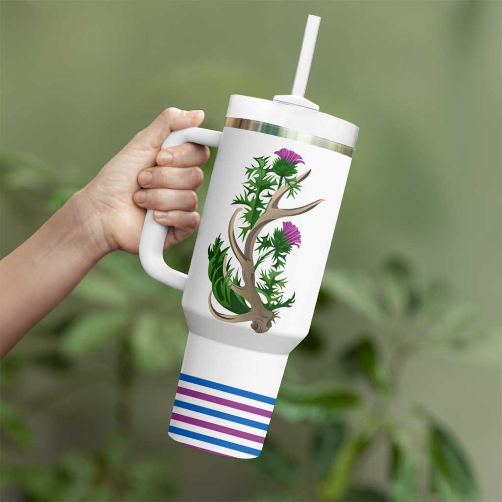 Scotland Thistle and Saltire Tumbler With Handle with Blue and White National Design - Wonder Print Shop