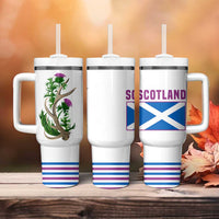 Scotland Thistle and Saltire Tumbler With Handle with Blue and White National Design - Wonder Print Shop