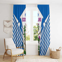 Scotland Thistle and Saltire Window Curtain with Blue and White National Design - Wonder Print Shop