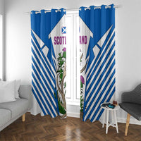 Scotland Thistle and Saltire Window Curtain with Blue and White National Design - Wonder Print Shop