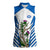 Scotland Thistle and Saltire Women Sleeveless Polo Shirt with Blue and White National Design - Wonder Print Shop