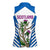 Scotland Thistle and Saltire Women Sleeveless Polo Shirt with Blue and White National Design - Wonder Print Shop