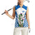 Scotland Thistle and Saltire Women Sleeveless Polo Shirt with Blue and White National Design - Wonder Print Shop