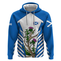 Scotland Thistle and Saltire Zip Hoodie with Blue and White National Design - Wonder Print Shop