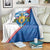 Scotland Blue Tartan Blanket with Crest and Saltire Shield Design - Wonder Print Shop