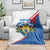 Scotland Blue Tartan Blanket with Crest and Saltire Shield Design - Wonder Print Shop