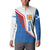 Scotland Blue Tartan Button Sweatshirt with Crest and Saltire Shield Design - Wonder Print Shop