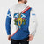 Scotland Blue Tartan Button Sweatshirt with Crest and Saltire Shield Design - Wonder Print Shop