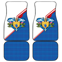 Scotland Blue Tartan Car Mats with Crest and Saltire Shield Design - Wonder Print Shop