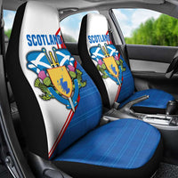 Scotland Blue Tartan Car Seat Cover with Crest and Saltire Shield Design - Wonder Print Shop