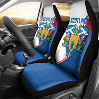 Scotland Blue Tartan Car Seat Cover with Crest and Saltire Shield Design - Wonder Print Shop
