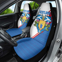 Scotland Blue Tartan Car Seat Cover with Crest and Saltire Shield Design - Wonder Print Shop