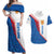 Scotland Blue Tartan Couples Matching Off Shoulder Maxi Dress and Hawaiian Shirt with Crest and Saltire Shield Design - Wonder Print Shop