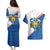 Scotland Blue Tartan Couples Matching Puletasi and Hawaiian Shirt with Crest and Saltire Shield Design - Wonder Print Shop