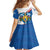 Scotland Blue Tartan Family Matching Off Shoulder Short Dress and Hawaiian Shirt with Crest and Saltire Shield Design - Wonder Print Shop