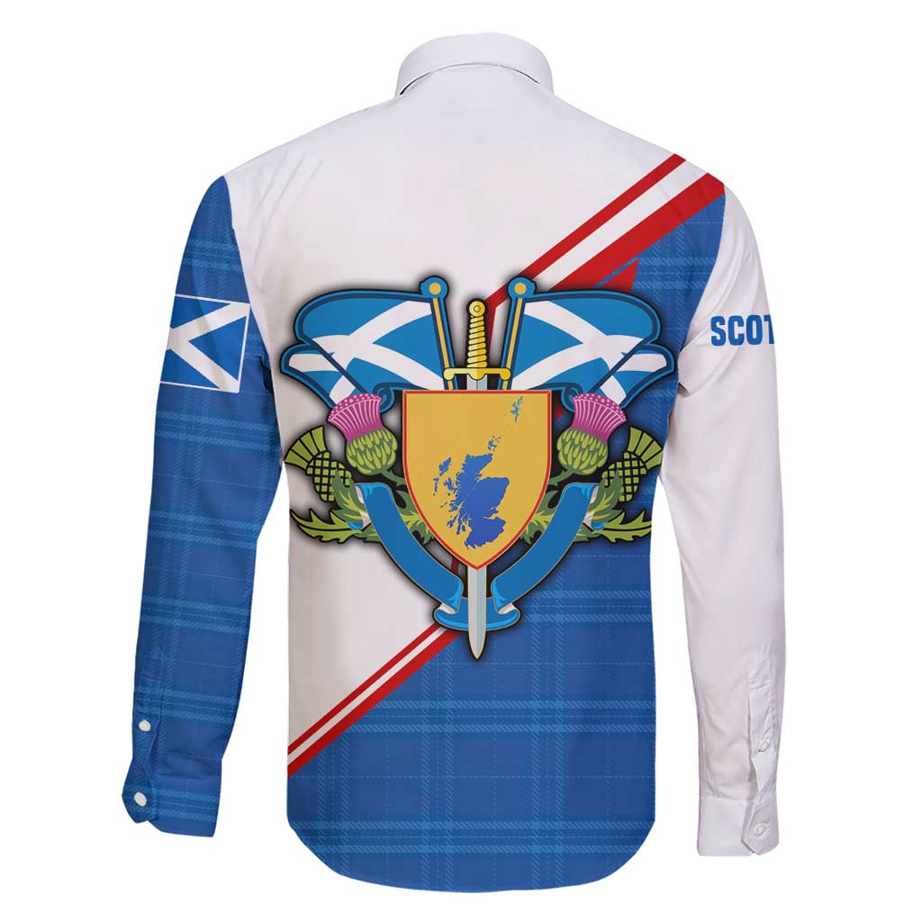Scotland Blue Tartan Family Matching Short Sleeve Bodycon Dress and Hawaiian Shirt with Crest and Saltire Shield Design - Wonder Print Shop