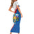 Scotland Blue Tartan Family Matching Short Sleeve Bodycon Dress and Hawaiian Shirt with Crest and Saltire Shield Design - Wonder Print Shop