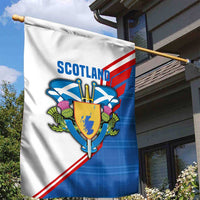 Scotland Blue Tartan Garden Flag with Crest and Saltire Shield Design - Wonder Print Shop