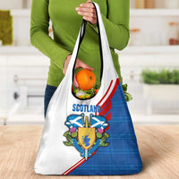 Scotland Blue Tartan Grocery Bag with Crest and Saltire Shield Design - Wonder Print Shop