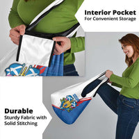 Scotland Blue Tartan Grocery Bag with Crest and Saltire Shield Design - Wonder Print Shop