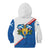 Scotland Blue Tartan Kid Hoodie with Crest and Saltire Shield Design - Wonder Print Shop