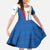 Scotland Blue Tartan Kid Short Sleeve Dress with Crest and Saltire Shield Design - Wonder Print Shop