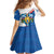 Scotland Blue Tartan Kid Short Sleeve Dress with Crest and Saltire Shield Design - Wonder Print Shop