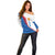 Scotland Blue Tartan Off Shoulder Sweater with Crest and Saltire Shield Design - Wonder Print Shop
