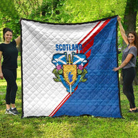 Scotland Blue Tartan Quilt with Crest and Saltire Shield Design - Wonder Print Shop