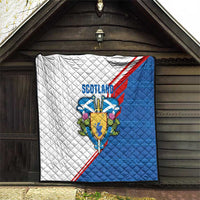 Scotland Blue Tartan Quilt with Crest and Saltire Shield Design - Wonder Print Shop