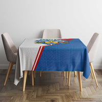 Scotland Blue Tartan Tablecloth with Crest and Saltire Shield Design - Wonder Print Shop
