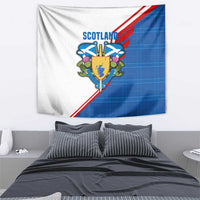 Scotland Blue Tartan Tapestry with Crest and Saltire Shield Design - Wonder Print Shop