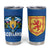 Scotland Blue Tartan Tumbler Cup with Crest and Saltire Shield Design - Wonder Print Shop