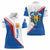 Scotland Blue Tartan Women Polo Shirt with Crest and Saltire Shield Design - Wonder Print Shop