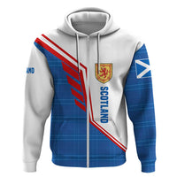 Scotland Blue Tartan Zip Hoodie with Crest and Saltire Shield Design - Wonder Print Shop