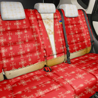 Armenian Traditional Red Back Car Seat Cover with Gold Cross Pattern and Flag Crest - Wonder Print Shop