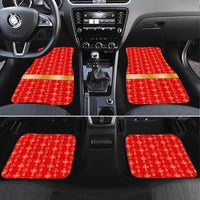 Armenian Traditional Red Car Mats with Gold Cross Pattern and Flag Crest - Wonder Print Shop