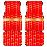 Armenian Traditional Red Car Mats with Gold Cross Pattern and Flag Crest - Wonder Print Shop