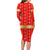 Armenian Traditional Red Family Matching Long Sleeve Bodycon Dress and Hawaiian Shirt with Gold Cross Pattern and Flag Crest - Wonder Print Shop