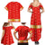 Armenian Traditional Red Family Matching Summer Maxi Dress and Hawaiian Shirt with Gold Cross Pattern and Flag Crest - Wonder Print Shop