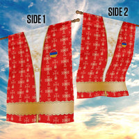 Armenian Traditional Red Garden Flag with Gold Cross Pattern and Flag Crest - Wonder Print Shop