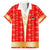 Armenian Traditional Red Hawaiian Shirt with Gold Cross Pattern and Flag Crest - Wonder Print Shop