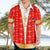 Armenian Traditional Red Hawaiian Shirt with Gold Cross Pattern and Flag Crest - Wonder Print Shop