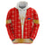 Armenian Traditional Red Hoodie with Gold Cross Pattern and Flag Crest - Wonder Print Shop